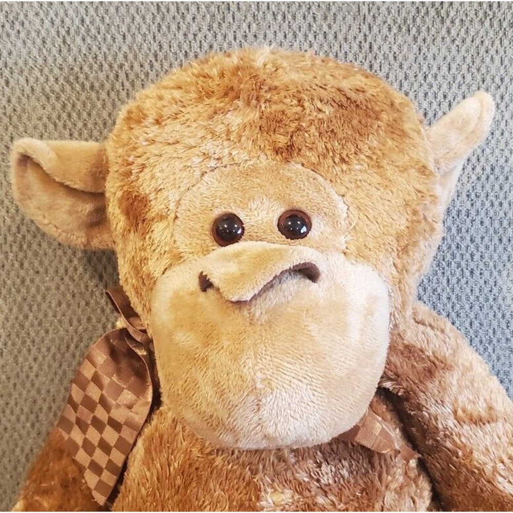 Rare HTF Brown Kellytoy Probiscus Monkey Stuffed Animal Plush Toy Zoo